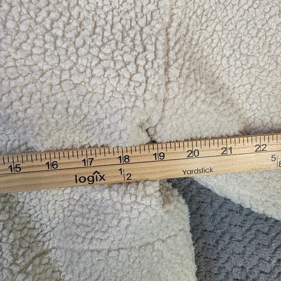 Old Navy Women's Sherpa Fleece Pullover Medium Cream Quarter Zip Cozy Jacket - Picture 5 of 10